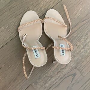 Steve Madden Women's RoseGold/Cream Strappy Sandals